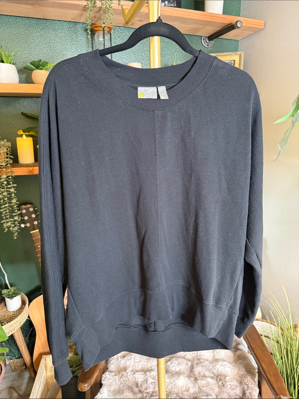 Zella Black Women's Crewneck Sweater
